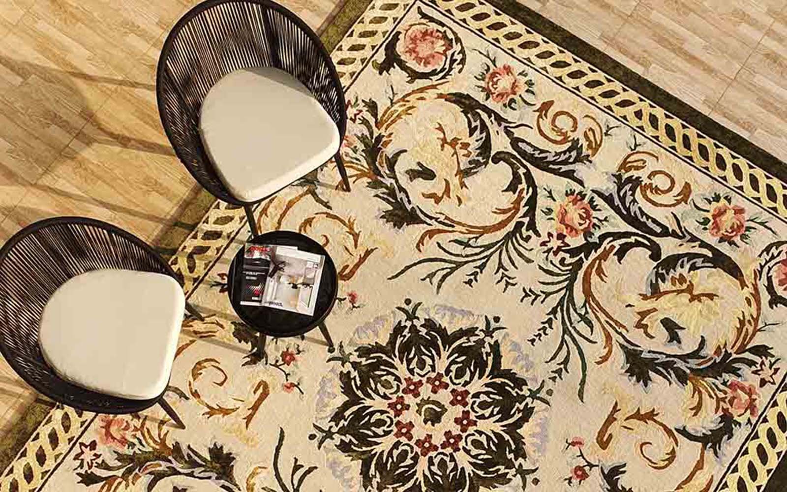 Beautifully crafted wool rug by the creative artisans