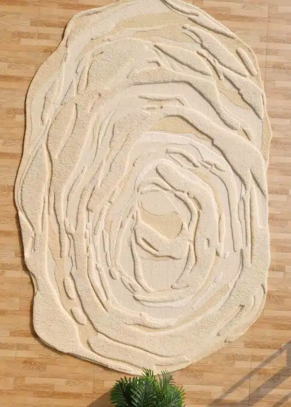 Natural White Color Handmade Area Rug