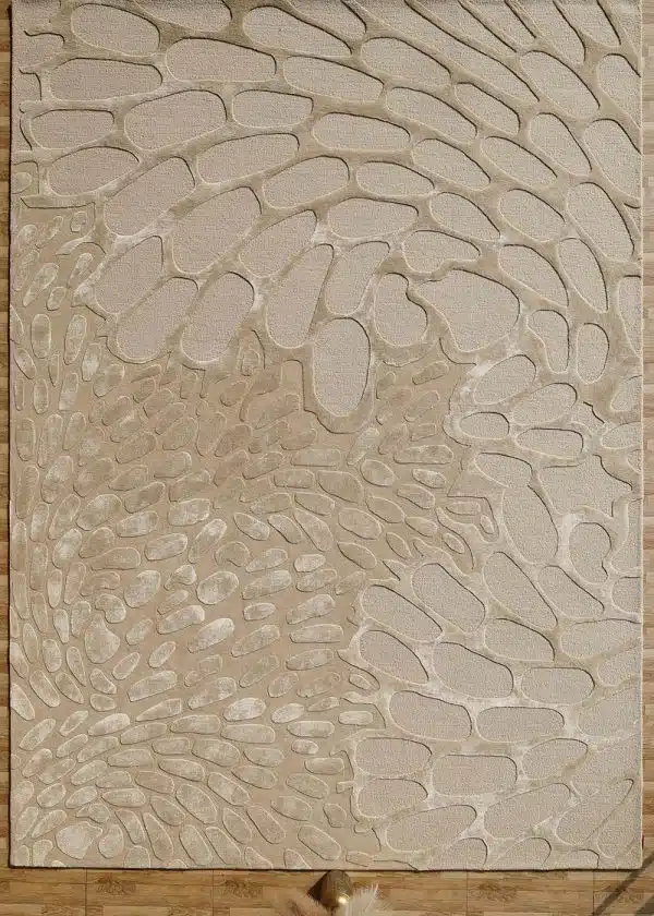 Natural white handmade rug HTWV-134 showcasing soft texture and elegant design