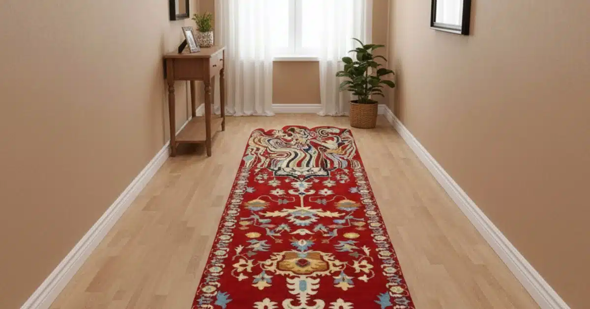 A high-quality hand-knotted antique Persian rug featuring intricate floral patterns and natural dyes, styled in a modern luxury living room.