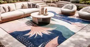 antique vs modern rugs comparison in stylish living room interior