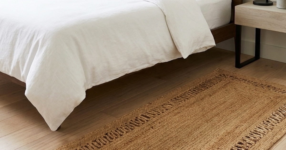 bedroom runner rugs placed beside bed in a modern cozy bedroom