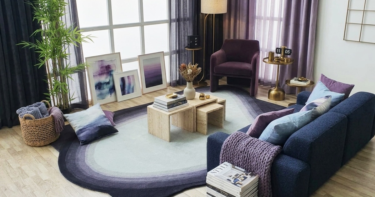 rugs for interior styling in a modern and cozy living room